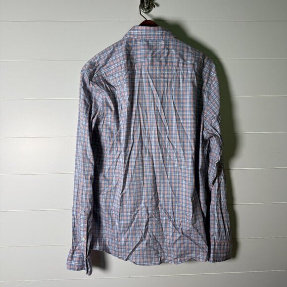 Faherty Long Sleeve Button Up Blue, Pink, White Plaid Size Large - Picture 4 of 9
